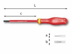 Odvijač ravni 1000V 0,4x2,5x50 dužine 144 mm 091 USAG